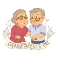 glücklich Großeltern Tag, Oma und Großvater zusammen. vektor