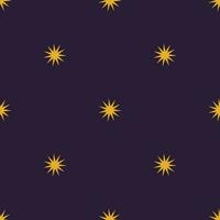 nahtlos Muster mit Gelb Sterne auf dunkel Blau Hintergrund vektor