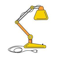 Gelb Tabelle Lampe mit Scharniere und nicht angeschlossen Draht vektor