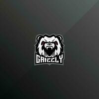 Grizzly wütend Logo Esport Design Maskottchen vektor