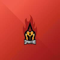 spartansk hjälm logotyp esport design maskot vektor