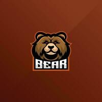 Bär Kopf Logo Spielen Esport Design vektor