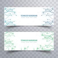 Elegant teknik banners set design vektor