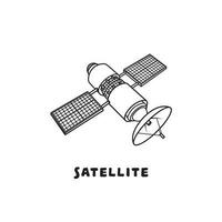 hand dragen vektor illustration Färg barn satellit ikon platt design illustration