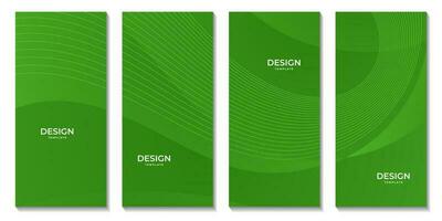 abstrakt broschyrer uppsättning grön lutning färgrik Vinka bakgrund för företag vektor