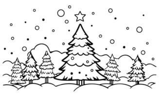 Weihnachten Winter Färbung Buchseite, Kind, Kinder, Illustration, Weihnachten, Santa Klausel. vektor