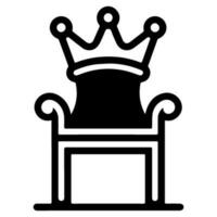 Thron Symbol Vektor Glyphe königlich Stil Möbel