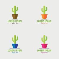 krukväxter kaktus logotyper mall vektor