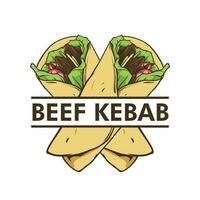 Rindfleisch Kebab Logo Design vektor