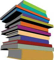 13 färgrik böcker staplade på topp av varje Övrig vektor