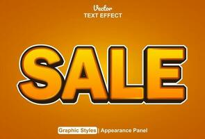 försäljning text effekt med orange grafisk stil och redigerbar. vektor
