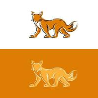 Gehen Fuchs Illustration, umrissen Logo Design vektor