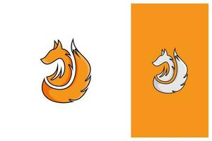 einfach umrissen Fuchs Logo Design im Karikatur Stil vektor