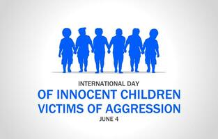 International Tag von unschuldig Kinder von die Opfer Aggression. Vektor Illustration. geeignet zum Poster, Banner, Kampagne und Gruß Karte.