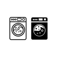 tvättning maskin för tvättning trasa linje ikon. vektor