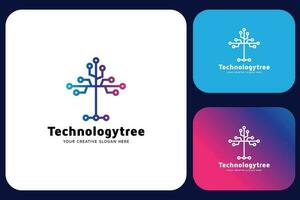 Technologie Baum Logo Design Vorlage vektor