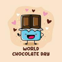 Vektor Illustration von ein süß kawai Schokolade Charakter