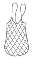 Öko Einkaufen Tasche Symbol. Netz Tasche Illustration. organisch recycelbar Käufer isoliert auf Weiß Hintergrund vektor