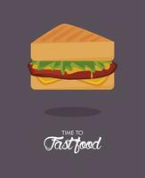 Sandwiche köstliche Fast-Food-Ikone vektor