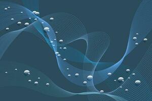 abstrakt Wasser Hintergrund, Wellen und Luftblasen auf ein Blau Hintergrund. geometrisch modern Digital Hintergrund. Vektor Illustration