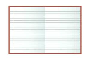 skola anteckningsbok. mockup, tom anteckningsbok i en linje på en vit bakgrund. illustration, vektor