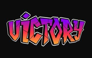 Sieg - - Single Wort, Briefe Graffiti Stil. Vektor Hand gezeichnet Logo. komisch cool trippy Wort Sieg, Mode, Graffiti Stil drucken T-Shirt, Poster Konzept