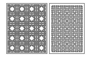 dekorativ svart mönster med vit bakgrund, geometrisk, islamic och blommig mall för cnc laser skärande vektor