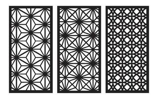 dekorativ schwarz Muster mit Weiß Hintergrund, geometrisch, islamisch und Blumen- Vorlage zum cnc Laser- Schneiden vektor