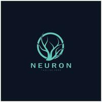 neuron, tång eller nerv cell logotyp designmolekyl logotyp illustration mall ikon med vektor begrepp