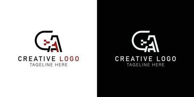 brev abstrakt logotyp initialer ga, ag. monogram logotyp begrepp. enkel design redigerbar. vektor illustration