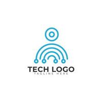 eps10 vektor mänsklig tech eller person tech logotyp design mall. teknologi ikon eller symbol isolerat på vit bakgrund