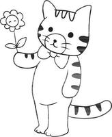 katt tecknad serie klotter söt anime färg sida söt illustration teckning klämma konst karaktär chibi manga komisk vektor