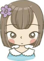 Mädchen Karikatur Gekritzel kawaii Anime Färbung Seite süß Illustration Zeichnung Charakter Chibi Manga Comic vektor