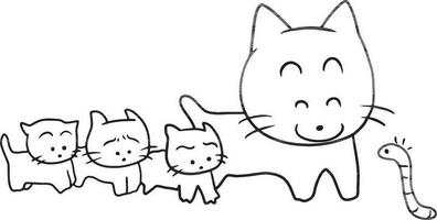 Katze Karikatur Gekritzel kawaii Anime Färbung Seite süß Illustration Zeichnung Clip Kunst Charakter Chibi Manga Comic vektor