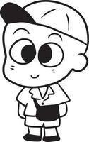 Karikatur Gekritzel kawaii Anime Färbung Seite süß Illustration Zeichnung Charakter Chibi Manga Comic vektor