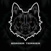 Rand Terrier Hund Gesicht Vektor Lager Illustration, Hund Maskottchen Logo, Hund Gesicht Logo Vektor