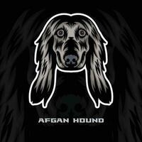 afgan hetzen Hund Gesicht Vektor Lager Illustration, Hund Maskottchen Logo, Hund Gesicht Logo Vektor