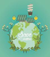 spara naturkampanjen med världsplaneten vektor