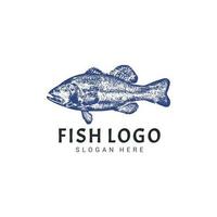 Jahrgang Fisch Logo Design Vorlage vektor