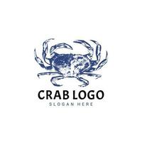 Jahrgang Krabbe Logo Design Vorlage vektor