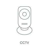 cctv Kamera linear Symbol im Vektor Video Überwachung.