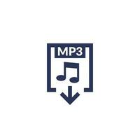 mp3 Datei herunterladen Symbol, verlustbehaftet Audio- Format Vektor