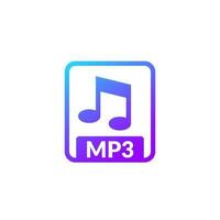 mp3 fil, förlustig audio formatera ikon vektor