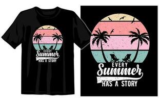 sommar årgång t-shirt design, sommar tee design vektor, sommar strand semester t skjortor, sommar surfing t skjorta vektor