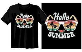 Sommer- Jahrgang T-Shirt Design, Sommer- Tee Design Vektor, Sommer- Strand Ferien t Hemden, Sommer- Surfen t Hemd vektor