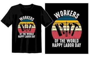 Jahrgang Arbeit Tag t Hemd Vektor, International Arbeit Tag t Hemden, International Arbeitskräfte Tag t Hemd vektor