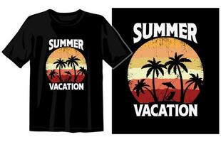 Sommer- Jahrgang T-Shirt Design, Sommer- Tee Design Vektor, Sommer- Strand Ferien t Hemden, Sommer- Surfen t Hemd vektor