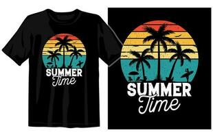 Sommer- Jahrgang T-Shirt Design, Sommer- Tee Design Vektor, Sommer- Strand Ferien t Hemden, Sommer- Surfen t Hemd vektor