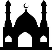 Moschee Vektor Illustration. Silhouette Moschee Symbol zum Zeichen und Symbol von Muslim Anbetung Ort. Moschee Symbol von Islam Religion und Muslim Glaube. Platz von Muslim zu beten