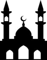 Moschee Vektor Illustration. Silhouette Moschee Symbol zum Zeichen und Symbol von Muslim Anbetung Ort. Moschee Symbol von Islam Religion und Muslim Glaube. Platz von Muslim zu beten